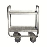 Galvanized Steel Industrial Metal Trolley Table on Wheels